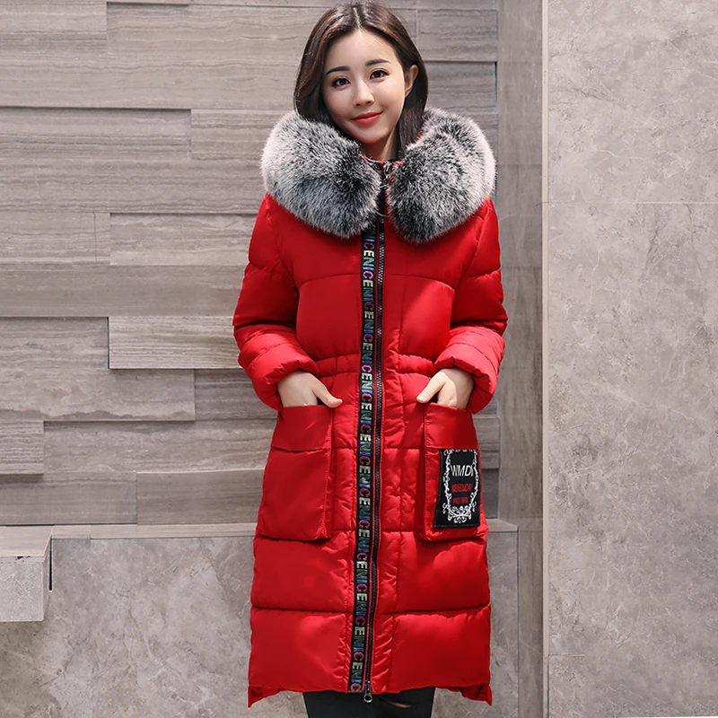 #*Cheap 2018 Plus Size Female Winter Coat Hooded with Fur Collar Womens Winter Jackets Warm Thicken Outwear Women Coat Long Parka LJ0853