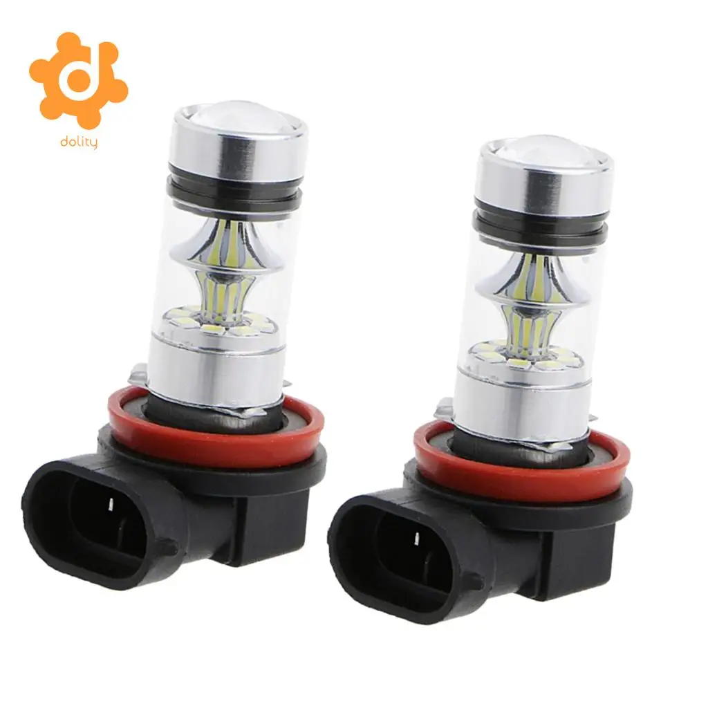 Baoblaze 2 Pieces H11 H8 100W Car Fog Driving Light Projector LED Bulbs Blue 10000K 