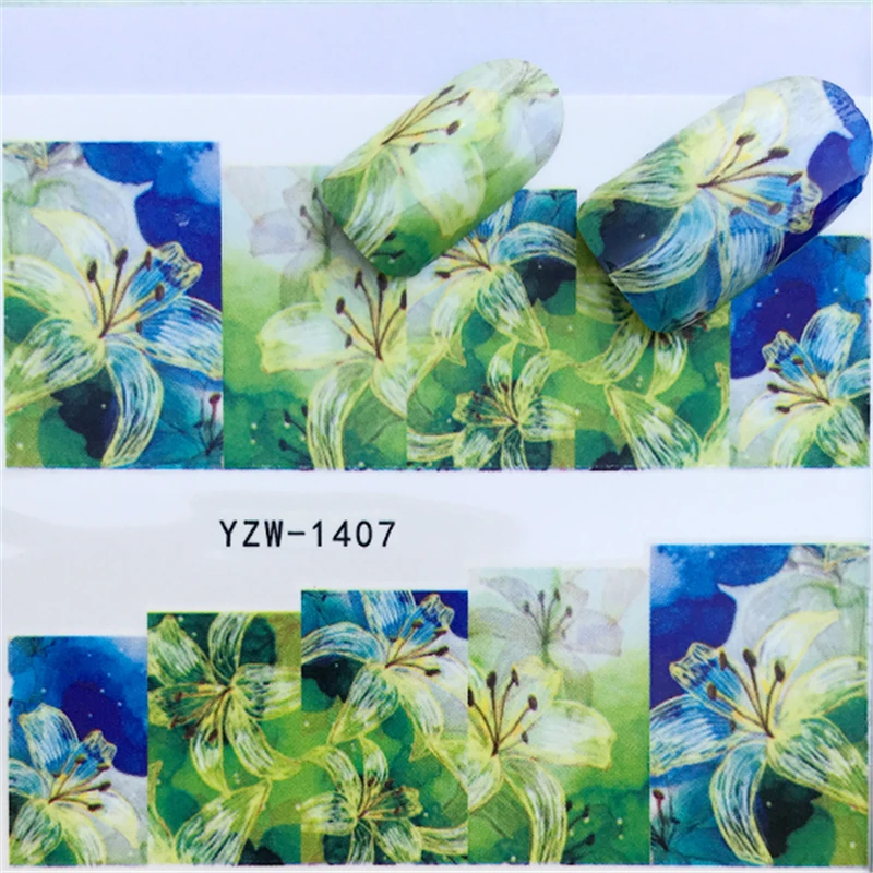 

1 Sheet Nail Art Stickers Decals Colorful Full Tips Designed Fingernail Flower Tips Decoration