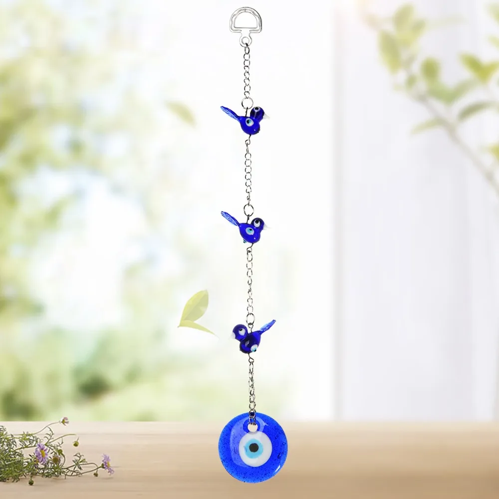 

Turkish Evil Eye Pendant Swallow Amulet Hanging Ornament Blue Lucky Charm Gift for Wall Home Decor Shellhard