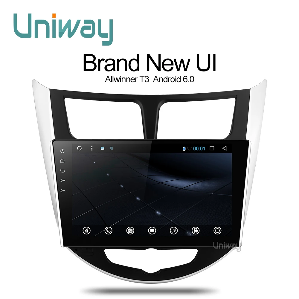 uniway 2G+16G 2 din android 6.0 car dvd for hyundai solaris accent verna 2011 2013 2014 2015 car radio gps steering wheel