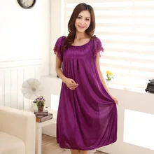 Акция плюс размер конфеты цветная Пижама Женское из искусственного шелка вискоза ночная рубашка размера XXXL элегантное благородное домашнее платье