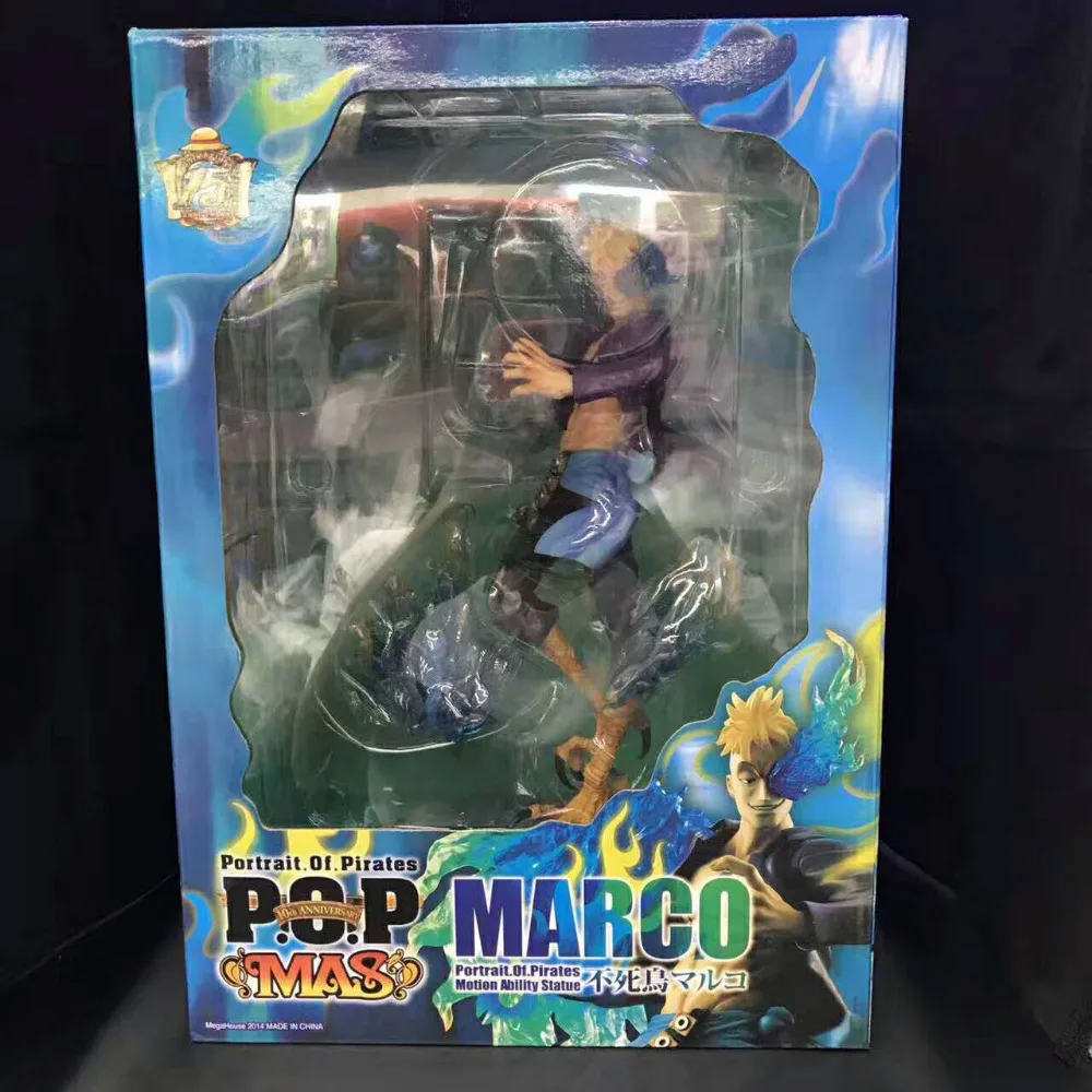 Аниме 28 см One Piece P.O.P POP DX MAS Marco The Phoenix Battle Ver. Коллекционная модель игрушки из ПВХ в