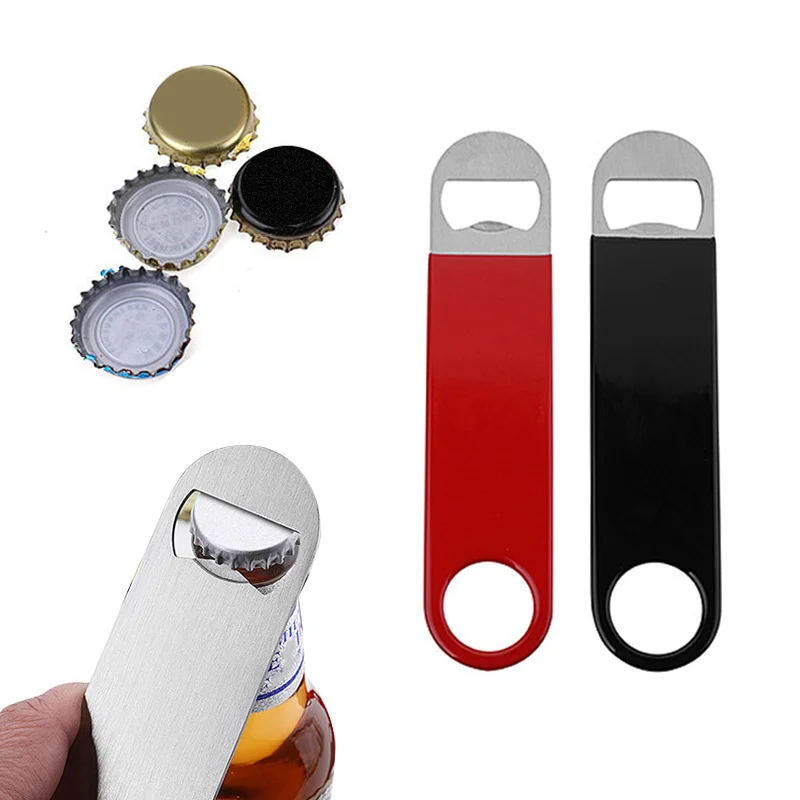 Unique Stainless Steel Large Flat Speed Bottle Cap Opener Remover Bar Blade Home Hotel Professional Beer Bottle Opener Kitchen