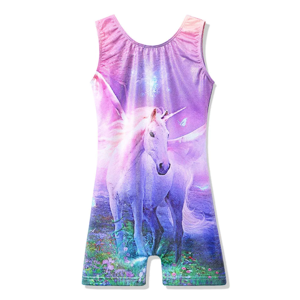 

BAOHULU Shiny Sparkle Toddler Teens Gymnastics Leotards Horse Fairy Girls Ballet Dance Costume Unitards Child Biketard