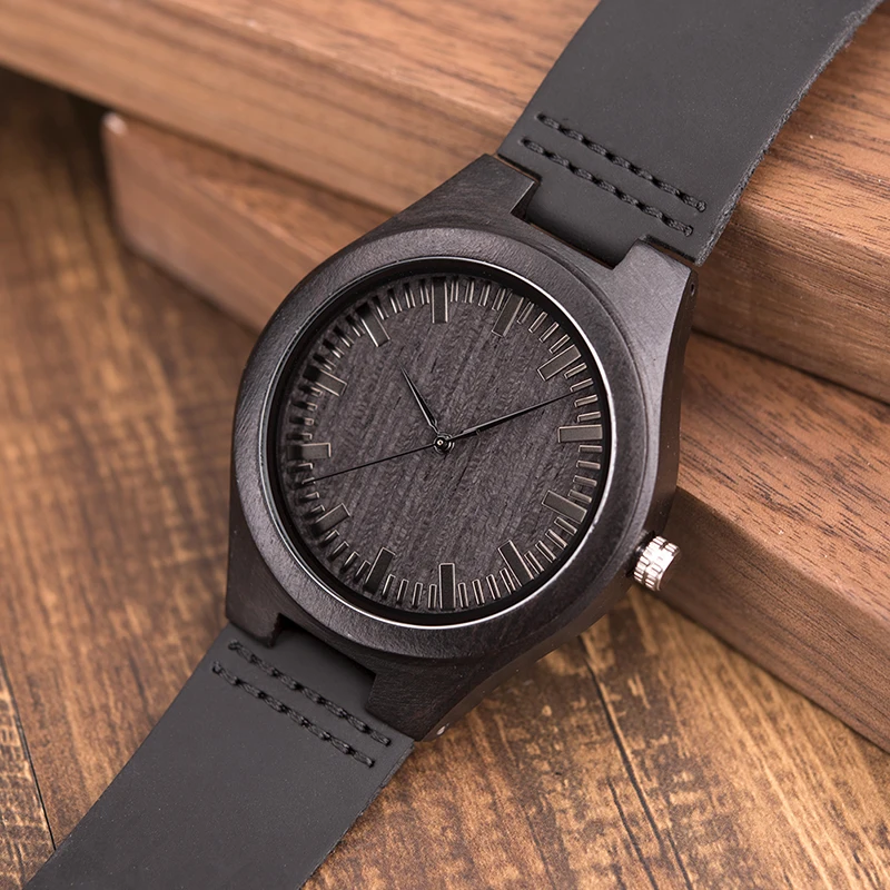 BOBO BIRD Custom Ebony Wood Men Watch TO MY SON Great Men's Gift Personalized Watch relogio masculino Free Engraving