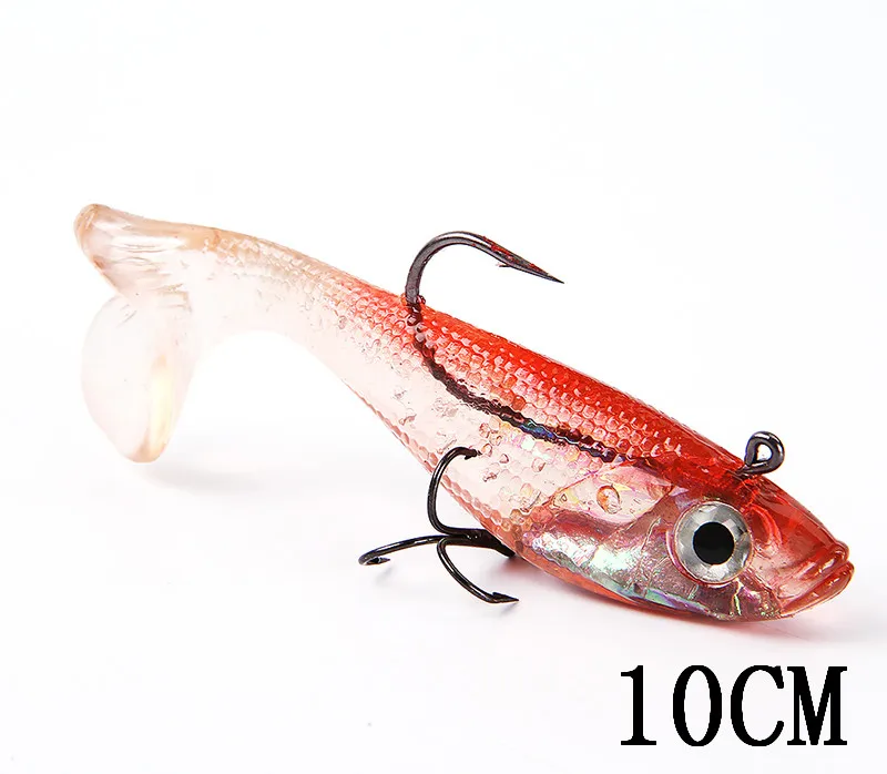 Рыбы король рыболовные приманки 8/10/12 сантиметров 10 Цвета бас силиконовый 3D глаза "живого" Мягкая приманка с тройным крючком Lead Jig Head Crankbait - Цвет: 033 10CM