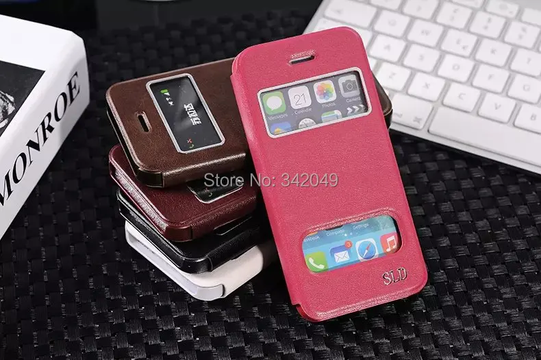 2014 New Arrival Open Window Stand Function Case PU Leather & Plasitic Cover Skin For Apple iPhone 4S Phone Cases Free Shipping |