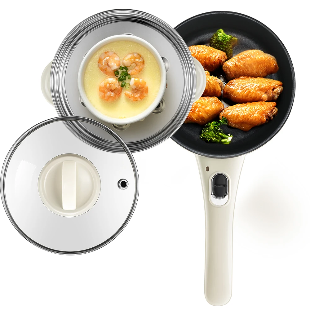 

Multi function frying pan fried egg household breakfast machine mini plug hot steamed bread steamed dumplings boiled noodles