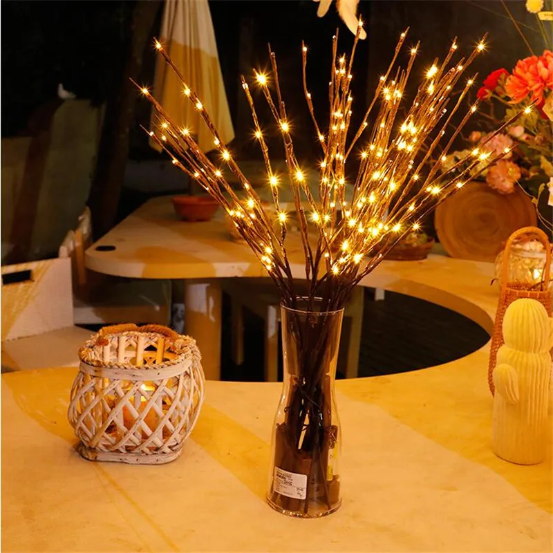 Warm white led simulation branch lamp 20 bulbs diy creative night light decoration Christmas kid bedroom bar fairy light string  (10)