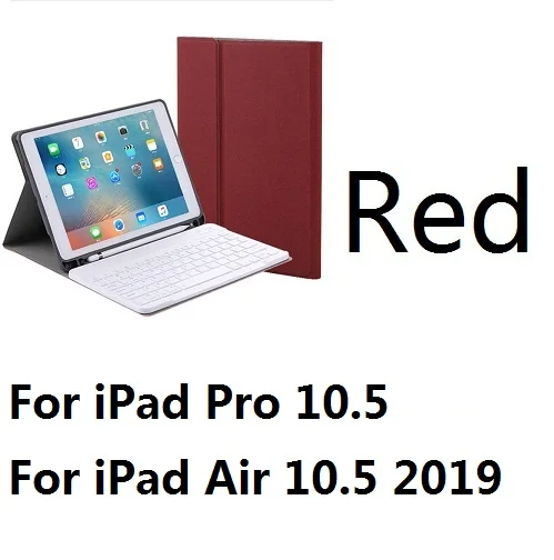 Ультра тонкий чехол для смарт-телефона, защитный чехол с клавиатурой bluetooth с карандашом для нового iPad Mini Air 10,5 Pro 10,5 дюймов - Цвет: For iPad 10.5 Red
