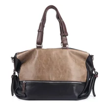 LAOKSI nueva moda de cuero para hombre bolsas de viaje de gran capacidad bolsa de lona impermeable Vintage equipaje de mano bolso de hombro