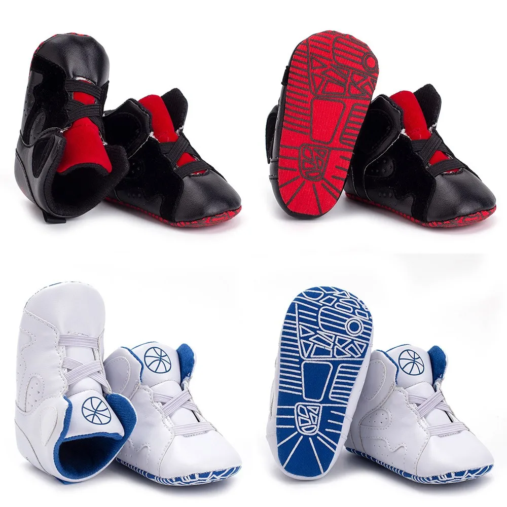 

Newborn Toddler Baby Basketball Geometric Soft Sole Boot Casual Shoes