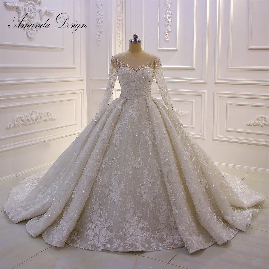 Роскошное кружевное свадебное платье с длинным рукавом от Amanda Design brautkleider hochzeitskleid