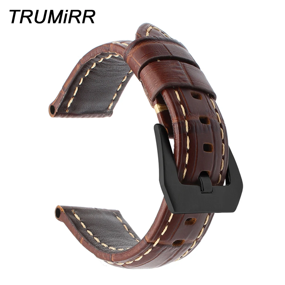 Prix Italien Véritable Bracelet En Cuir 20 22 24 26mm pour Panerai Luminor Montre Radiomir Bande 316L Inoxydable acier Fermoir Dragonne