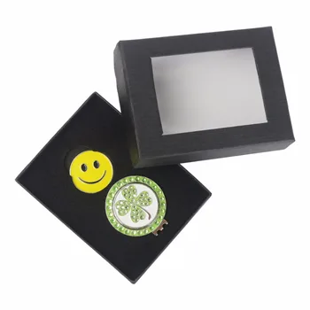 

Crystal Golf Ball Mark With Golf Hat Clips Sets in Gift Box