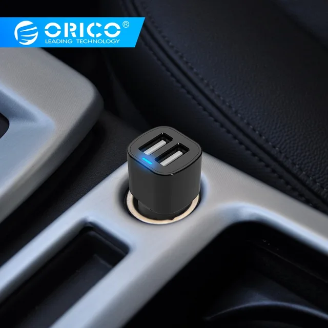 Двойной порта usb, автомобильное зарядное устройство, ORICO 2 порта 5V2. 4A17W мини зарядное устройство прикуриватель для iPhone 7 Samsung Galaxy S6 край Xiaomi