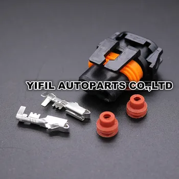 

100pcs/lot 2 Pin/Way DJ9005 Auto Waterproof AC Power Wiring Harness Connector HID Headlight Cable Plug