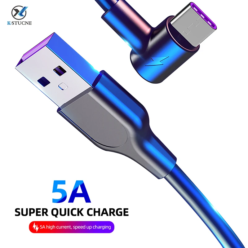 

USB C 3.1 5A Type C Data Cable Super Quick Charger Charging For Huawei Mate 9 P20 P30 Pro For Samsung S8 S9 Android Fast Chargin