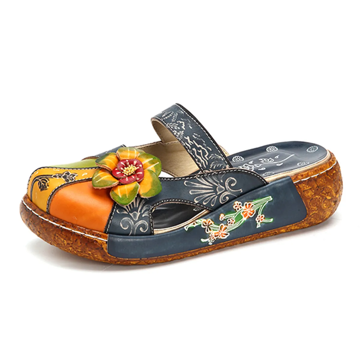 Imprimer 41 Chaussures Taille Gris Sandales D'été Fleur Rouge Bleu kZuXOPi
