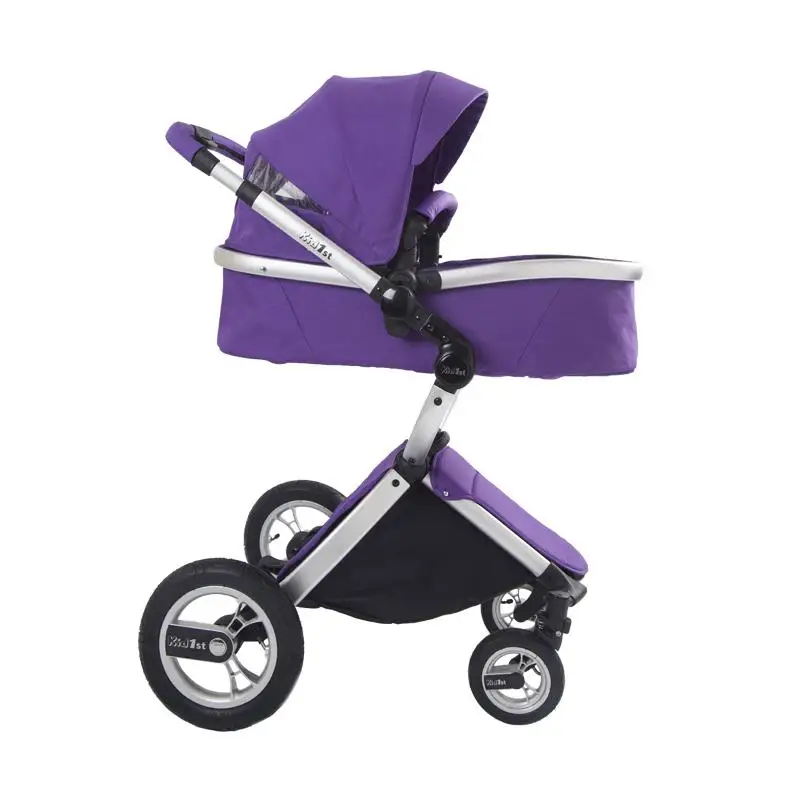 Детская коляска, роскошная, с высоким пейзажем, ударопрочная, детская коляска, может сидеть, лежать, двусторонняя коляска - Цвет: purple