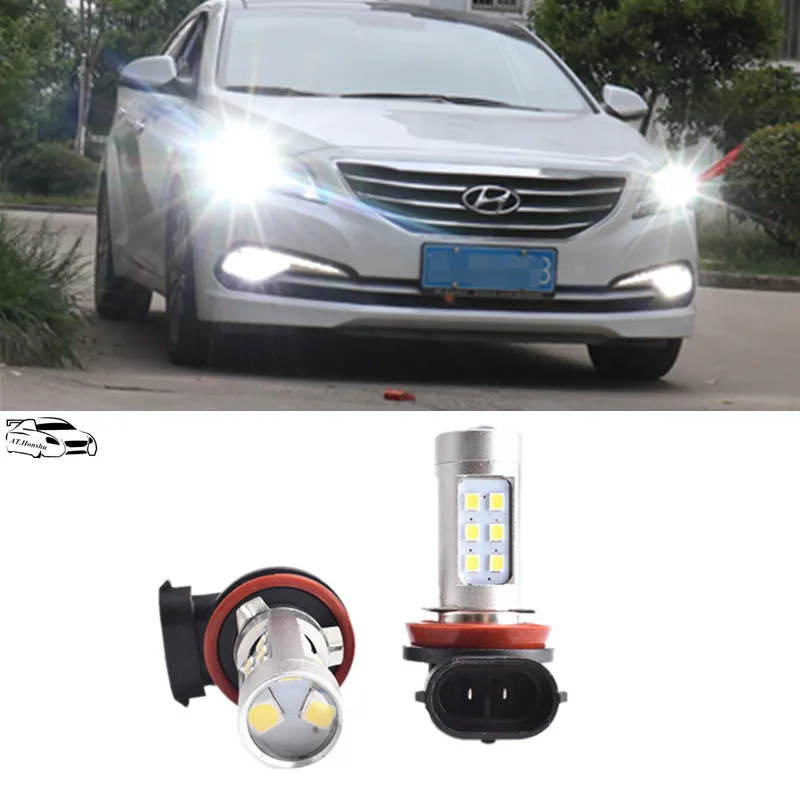

H8 H11 LED Fog Lights DRL Lamps For Hyundai Sonata Accent Azera Elantra Veloster i10 i20 i30 i40 ix20 ix35 Tucson, 6000K White