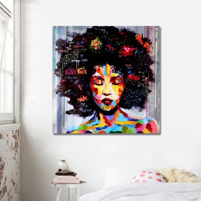 Modern Style Fashion Girl Curly Hair Canvas Painting Beautiful Woman  Posters And Prints Wall Pictures For Living Room Decor - Painting &  Calligraphy - AliExpress