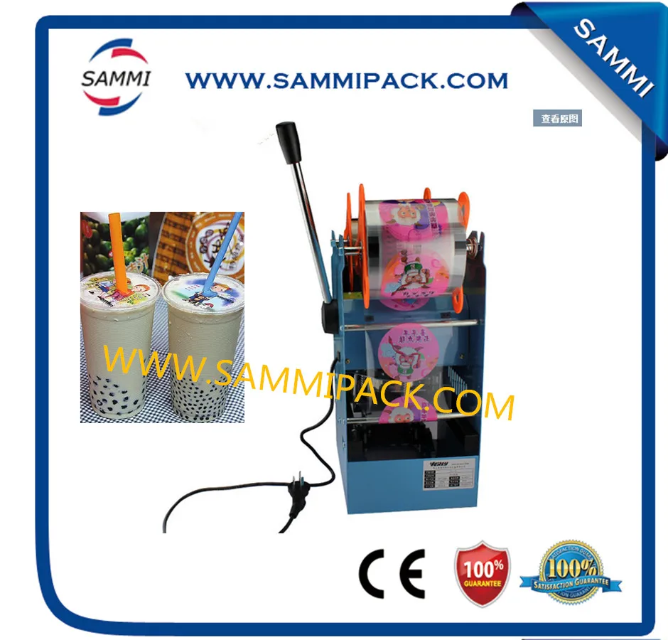 

High quality WY-802D plastic cup sealing machine for bubble tea