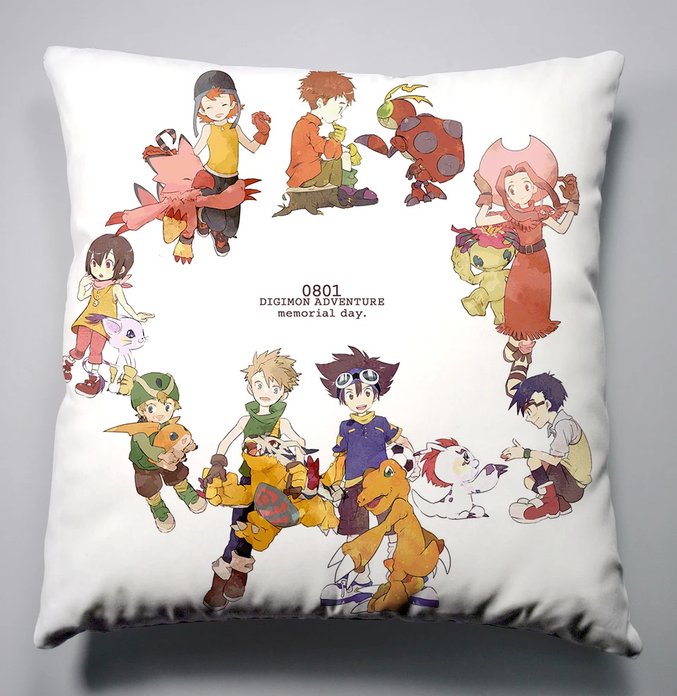 

Anime Manga DIGIMON ADVENTURE Pillow 40x40cm Pillow Case Cover Seat Bedding Cushion 005