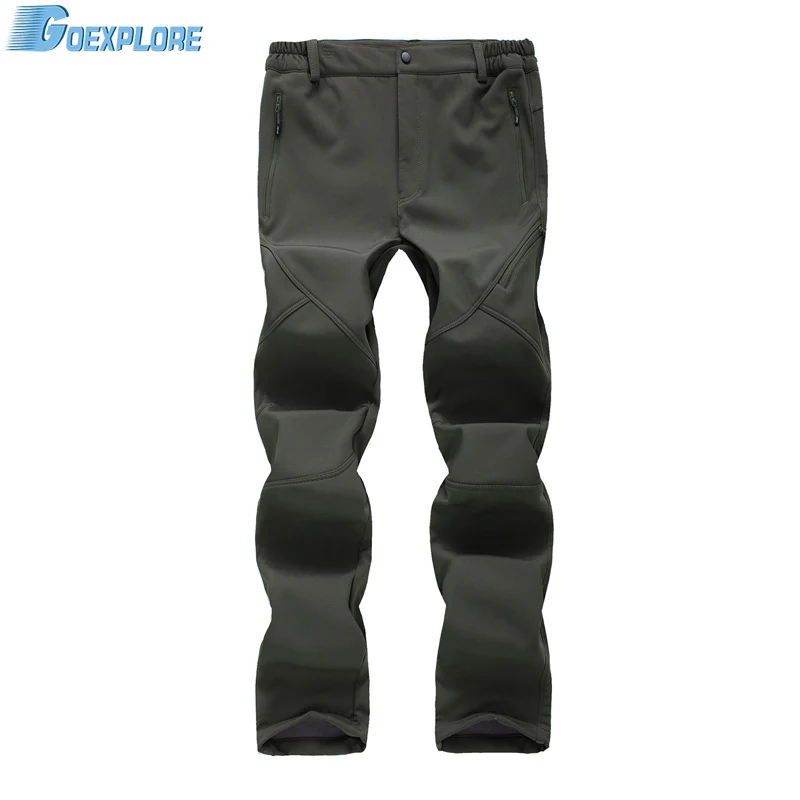 

Goexplore Soft Shell Pants Male Spring Autumn Winter Thicken Travelling Outdoor Sports Climbing Hiking Fleece Trousers Men