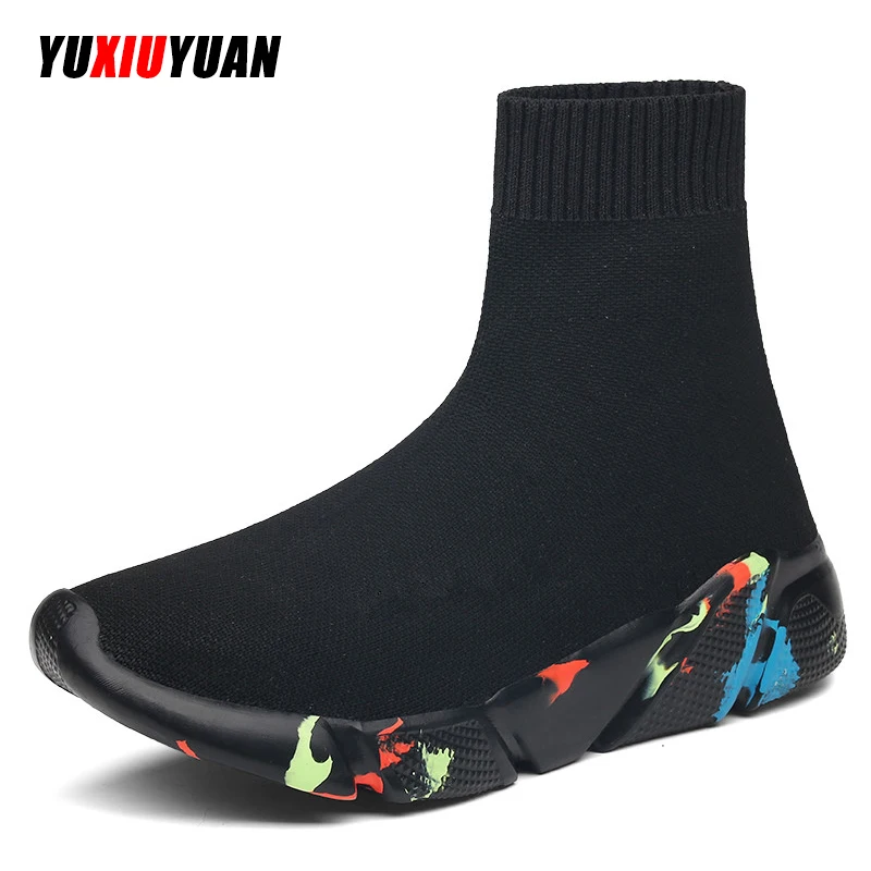 

Sneakers Women Men Knit Upper Breathable Sport Shoes Sock Boots Woman Chunky Shoes High Top Running Shoes For Men Women