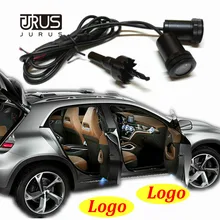 JURUS автомобильный светильник на дверь, автоматический призрачный теневой светильник, лазерный проектор, светильник со светодиодным логотипом для Lada для Opel для Saab для Renault, лампа