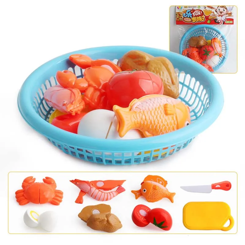 Новое поступление ролевые игры Набор игрушечной посуды пластиковая пищевая игрушка для резки фруктов растительная пища для детей - Цвет: D