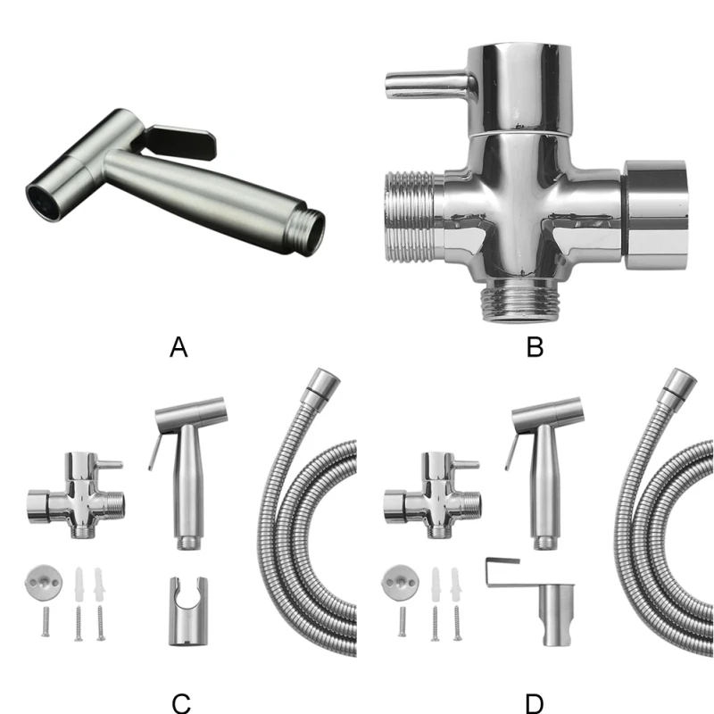 Ручной распылитель для биде, набор из нержавеющей стали, ручной биде кран для ванной комнаты, ручной распылитель, душевая головка, самоочищающаяся