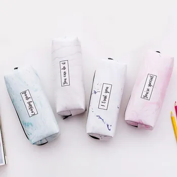 

4PCS Cute Pencil Case Girls Boys Marble Pattern PU Leather Pen Bag Stationery Office School Supplies Students Stationery