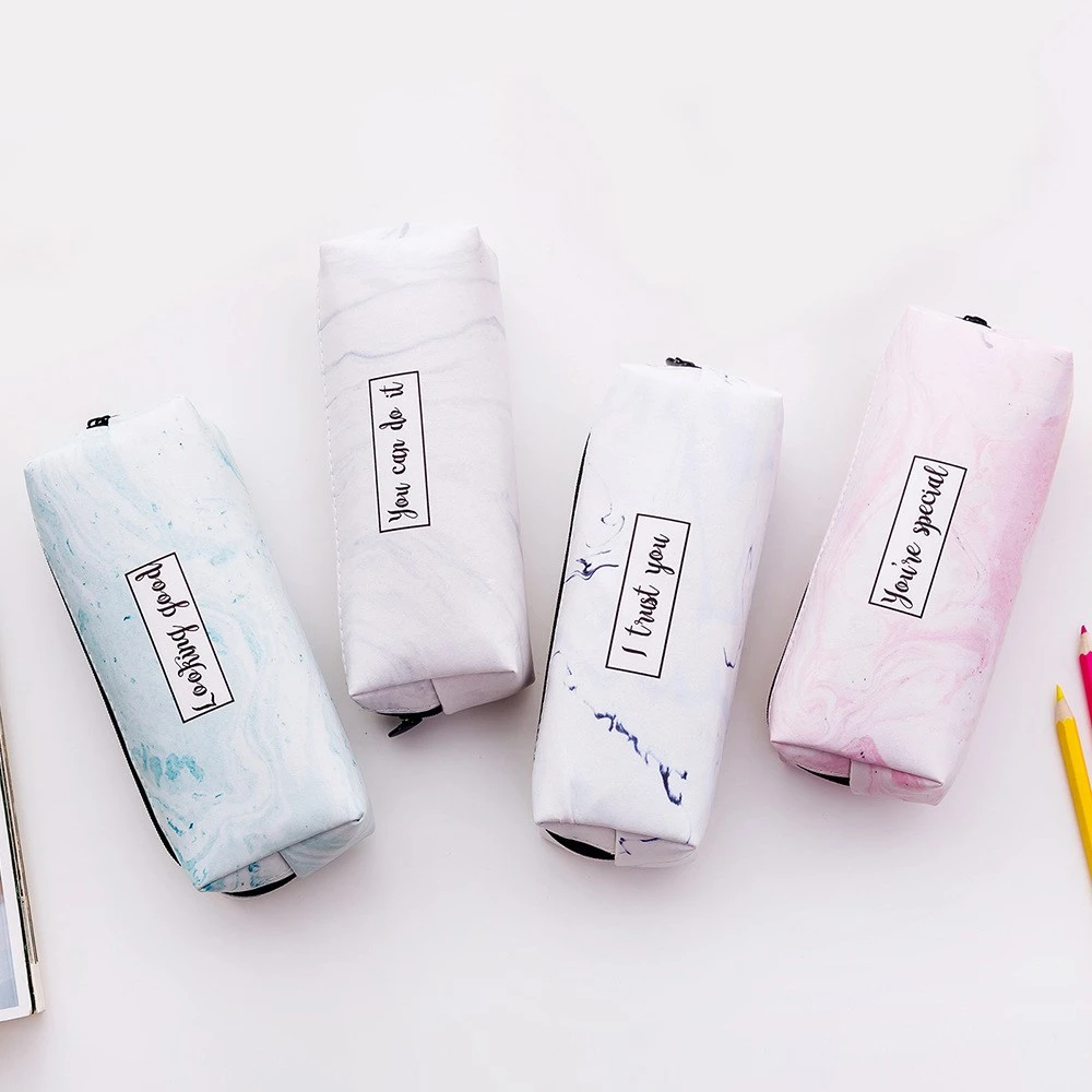 Estuche lápices de piel con estampado de para niñas y niños, bolsa para bolígrafos de moda, papelería, escuela, suministros de oficina, 4 Uds.|Bolsas para lápices| - AliExpress