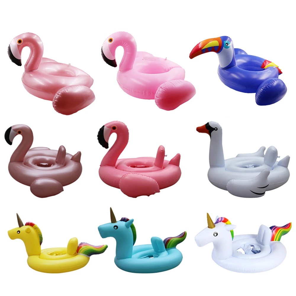 

Baby Pool Float Inflatable Flamingo Swan Swimming Float baby Seat Float Summer Water Fun Pool Toy Kids Swimming ring pool toys