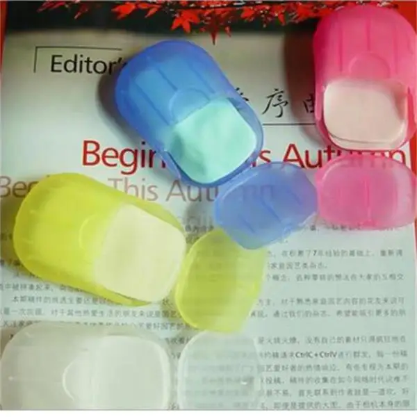 

New 1PC Home Convenient Washing Hand Bath Travel Scented Slice Sheets Foaming Box Paper Soap