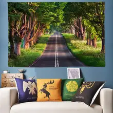 Большой гобелен в богемном стиле, настенный гобелен, покрытый дорогой, деревья, 3D художественное украшение, настенные гобелены, бохо декор, Настенная ткань 170x240
