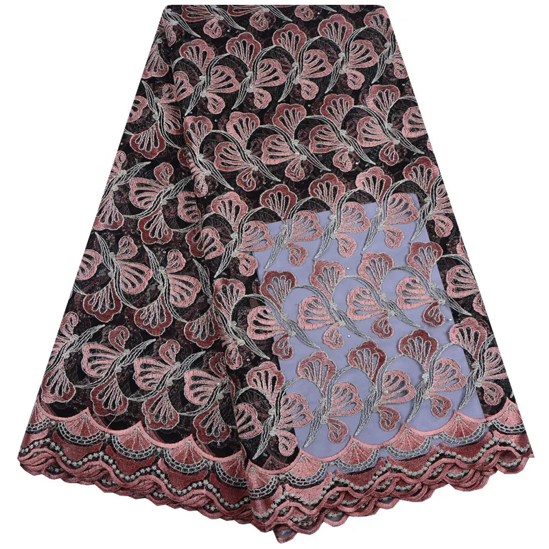 

Latest African Lace Fabric High Quality Nigeria Lace Fabric 2018 French Lace Fabric With Stones For Women Parties Dress S1388