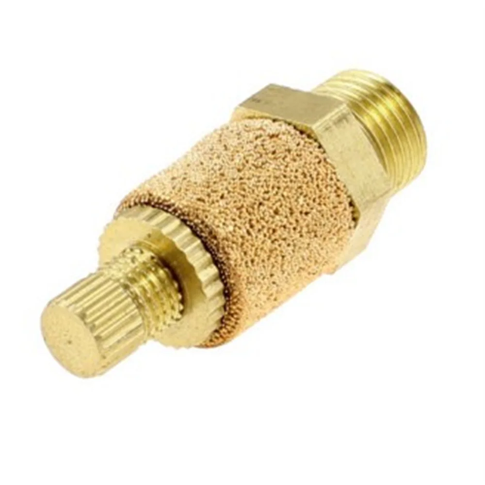 9mm Male Threaded Brass Adjustable Pneumatic Muffler Sound Eliminator