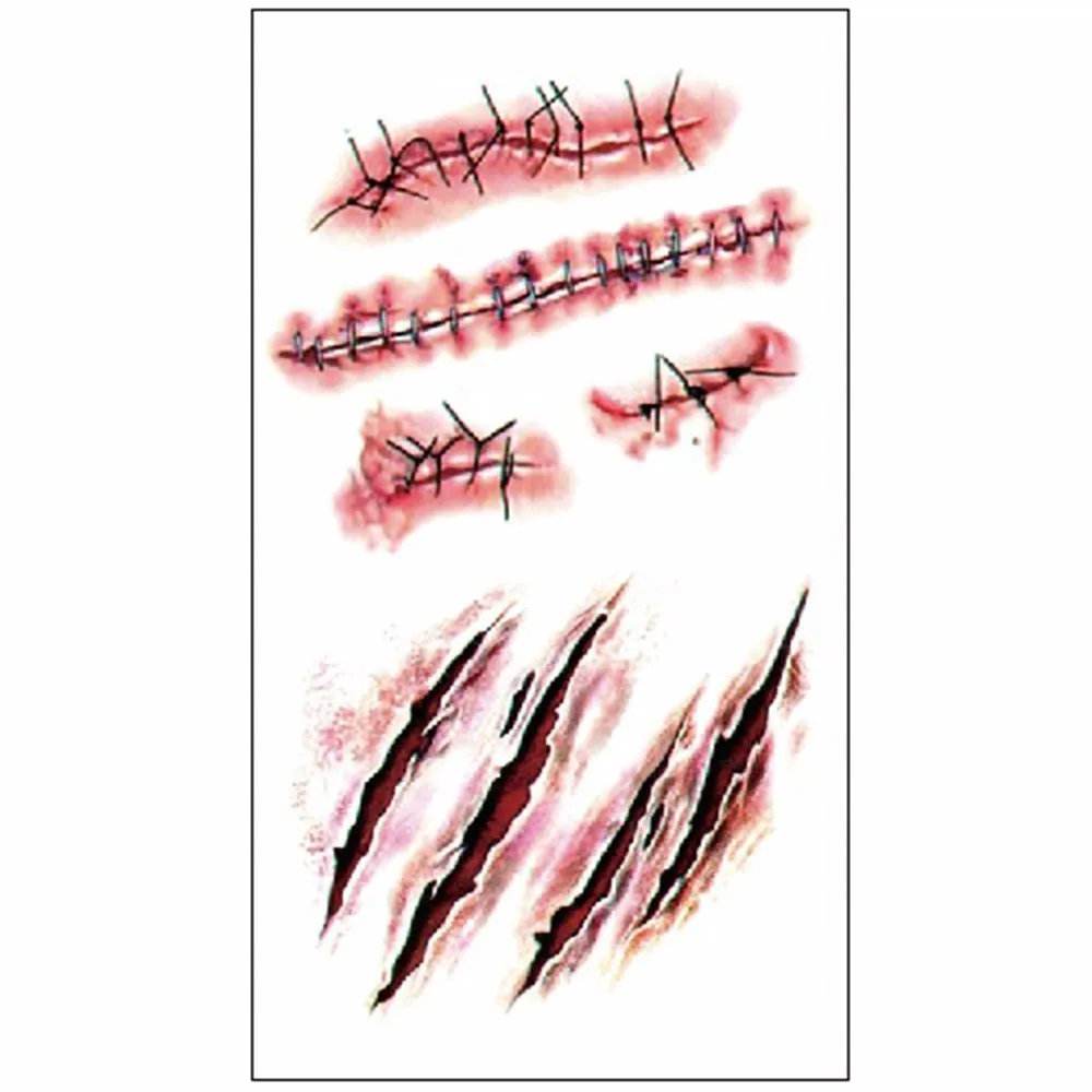 Halloween-Party-Decoration-Temporary-Tattoos-Simulation-Terror-Wound-Realistic-Blood-Injury-Scar-Fake-Tattoo-Sticker-HG0213 (4)