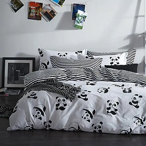 Black And White Duvet Cover Set 100 Cotton Black And White Panda