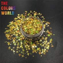 TCT-132 четыре угла в форме звезды 12 видов цветов Блестки для ногтей для украшения дизайна ногтей макияж Facepainting Руководство DIY Deco