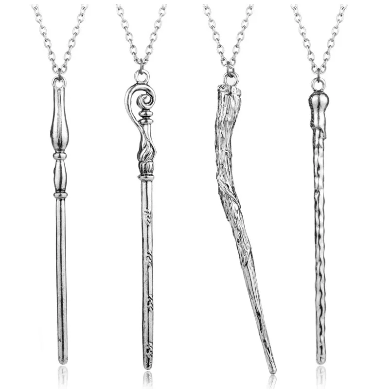 

Magic wand Horcrux Time Turner Hogwarts mischiief Managed Deathly Hallows Triangle Pendent Necklaces jewelry