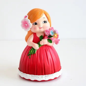 

Princess Piggy Bank Kids Resin Home Decoration Money Box Angel Gift for Birthday Room Decor