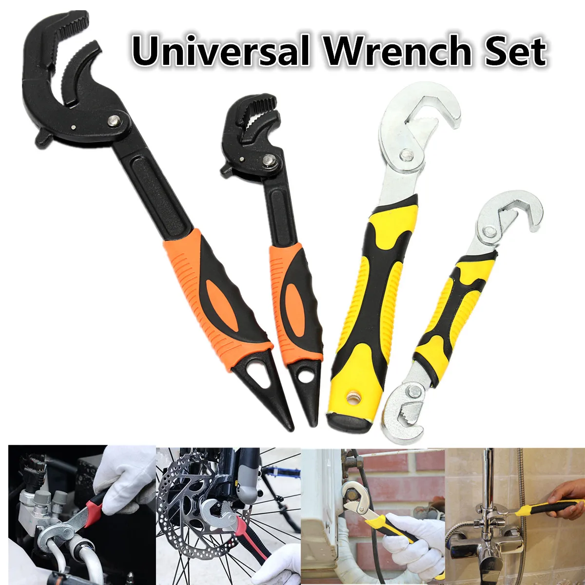 

Universal Wrench Set Multi-function Adjustable Quick Snap and Grip Spanner Large Opening Wrench Tools