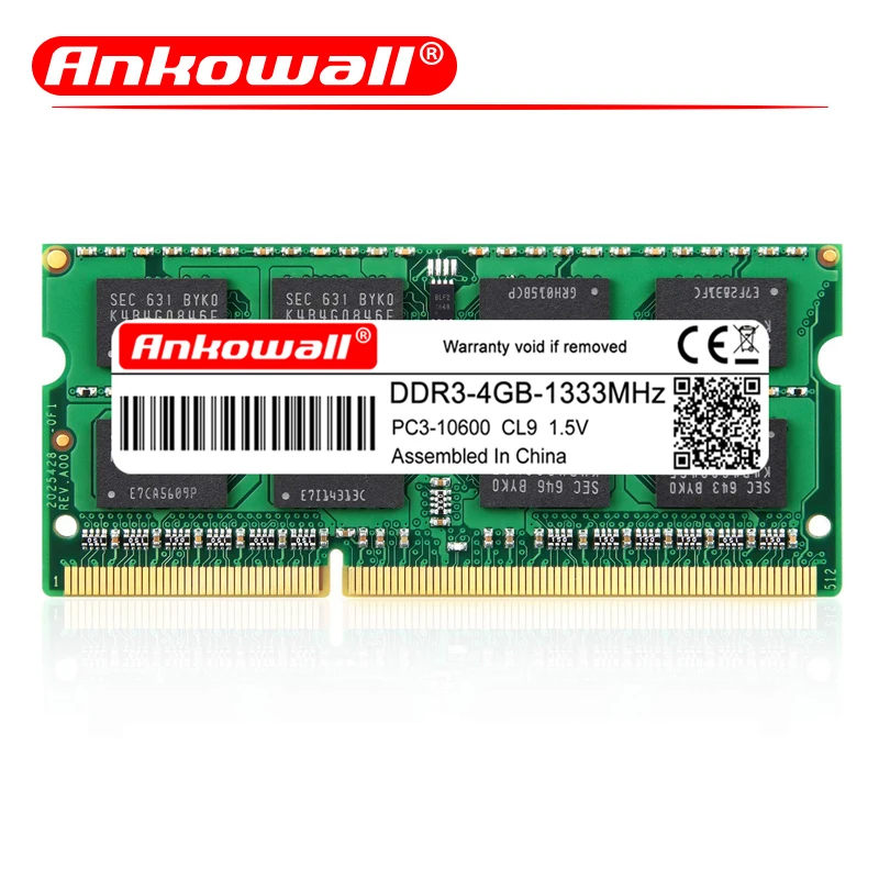 ANKOWALL DDR3 4 Гб 1333 МГц 1600 МГц ОЗУ SO-DIMM ноутбук память 204pin 1,5 в гарантия три года