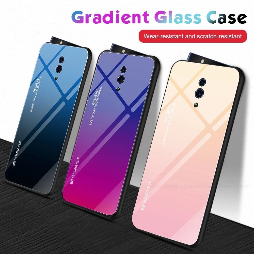 Для Oppo Reno R19 R15X R17 Pro Find X F11 K1 чехол из закаленного стекла градиентный для 10X Zoom