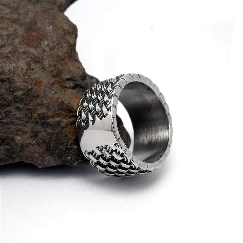Stainless Steel Interwoven Rings Vintage Woven Nen’s Finger Rings